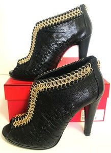 LARA BOHINC Black Peep Toe Crusade Heels Shoes Boots 37 / 4 - 4.5 UK