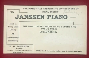 Victorian Trade Card Janssen Piano-Hidden Objects-Puzzle Card - Picture 1 of 2