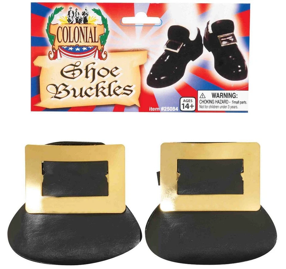Colonial Zapato Hebillas Peregrino Vestido Elegante Halloween Disfraz Accesorio 2 COLORES Foto 1 de 1