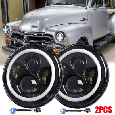 2X Faros LED Proyector Halo Fit Chevrolet Truck 1954-57 3100 1956-1959 7"" Foto 1 de 4
