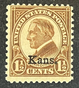 Travelstamps: 1929 US Stamp Scott# 659 Kans. Overprint Harding Mint, Og, H - Picture 1 of 5