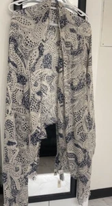 Sciarpa scialle blu e bianco Gap cotone/lana prezzo consigliato 49€ nuova con etichetta - Foto 1 di 9