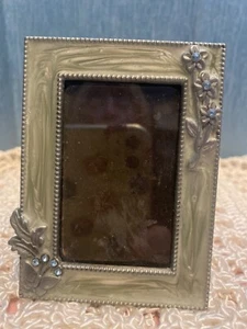 2x3 Marbleized Enamel & Rhinestones Photo Picture Frame - Picture 1 of 4