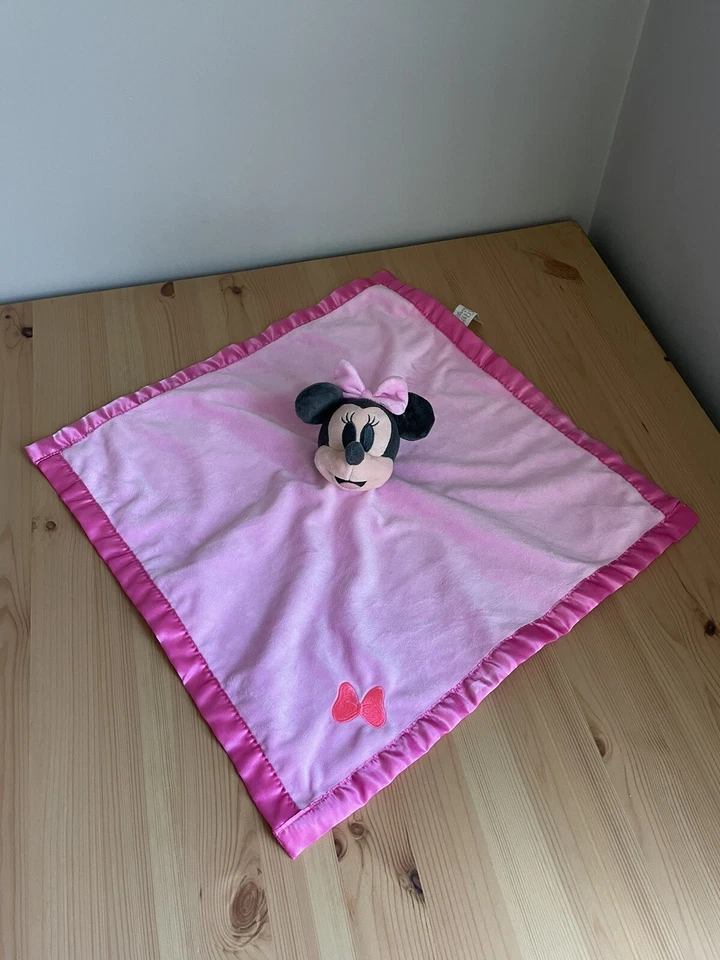 Disney Minnie Mouse Bebé Lovey Manta de Seguridad Felpa Suave Rosa Borde Satinado Foto 1 de 1