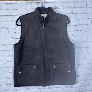 Talbots Women's Brown Vest Size M Front Pockets Suede Like Feel - Picture 1 of 4