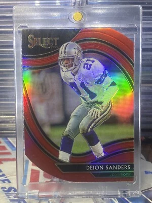 Deion Sanders 2020 Select Red Prizm Die Cut Field Level Sp - Image 1 of 2