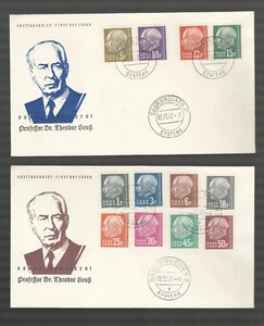 Alemania Saar hermoso FDC 1957 - "Presidente Federal Heuss" en 4 FDC sin dirección - Imagen 1 de 2
