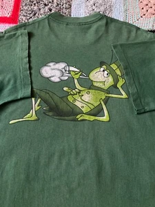 Vintage 90s Grasshopper HÜHÜPFWEAR Weed European Gear Faded Tee - Picture 1 of 14