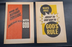 2 Booklets Jehovah’s Witness "Mans Rule" "When Nations Collide Pamphlet 1968 - Imagen 1 de 6