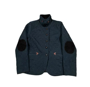 Aigle Maitre Cauoutchoutier Quilted Collared Button Front Navy Blue Jacket - Picture 1 of 15