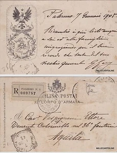 # PALERMO: XII CORPO d'ARMATA- autografa Gen. GUY 1905 - Picture 1 of 1