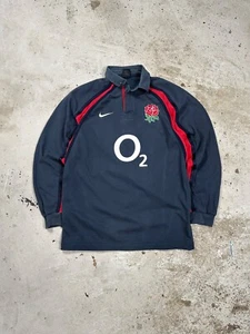 Vintage Y2K Nike x England Rugby Union Long Sleeve Polo Tee - Picture 1 of 8