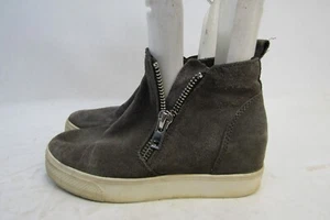 STEVE MADDEN Womens Size 7 M Gray Suede Hidden Wedge Zip Ankle Fashion Boots - Picture 1 of 11