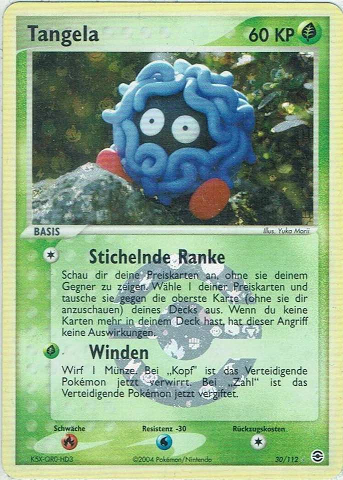 Pokemon Card Fire Red & Leaf Green No. 30/112 Tangela Reverse Holo German - Image 1 of 1