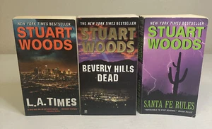 Lot Of 3 Stuart Woods Mass Market Paperback Books: Santa Fe Rules, L.A. Times, B - Picture 1 of 4