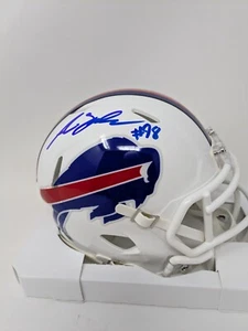 Mini casco autografato Buffalo Bills Austin Johnson #98 COA BUF - Foto 1 di 2