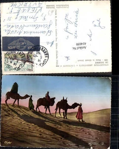 414690,Dans le Grand Desert Arabische Volkstypen Afrika Kamel Wüste Kamelreiter - Picture 1 of 1