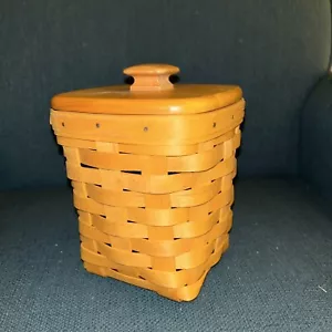 Longaberger 1997 Utensil Basket with Wood Lid - Picture 1 of 10