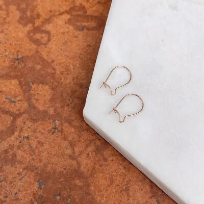 Pendientes colgantes de gancho de alambre de riñón delgado de oro rosa de 14 quilates NUEVOS 15 mm hágalo usted mismo Foto 1 de 4