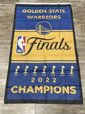 Golden State Warriors 2022 CHAMPIONS 3x5 Ft Banner Flag 2022 Playoffs The Finals - Image 1 of 3