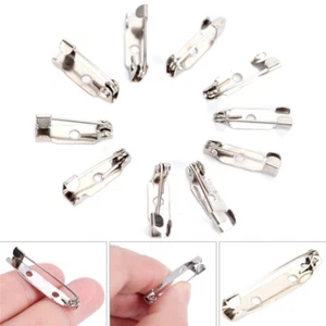 10x Safety Brooch Catch Bar Locking Pins Back Base Findings DIY Craft 15-40mm-qk - Picture 1 of 13