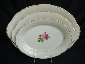 3 GRADUATED PLATTERS Syracuse China ROSALIE ROSES! SMALL, MEDIUM, LARGE - Picture 1 of 5