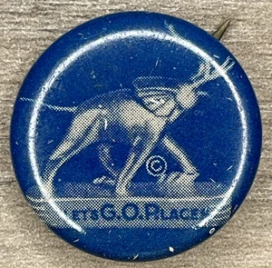 RARE 1948 Elephant Let's Go Places GOP Campaign Pin Greenduck Chicago Tin Litho - Bild 1 von 6
