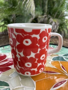 Marimekko Oiva Unikko rot Blumen 60. Jubiläum 8 Unzen Kaffeetasse Becher * XLNT! - Bild 1 von 6