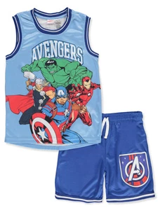 Marvel Avengers Boys' 2-Piece Basketball Shorts Set Outfit Color: blue Size: 10 - Picture 1 of 1