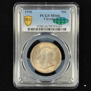 1936 50C MS66 PCGS CAC Cleveland Commemorative Half Dollar - Nice Original Coin - Picture 1 of 5
