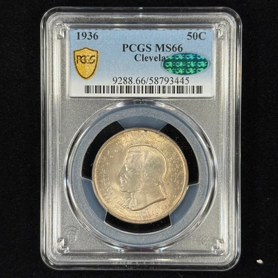 1936 50C MS66 PCGS CAC Cleveland Commemorative Half Dollar - Nice Original Coin - Image 1 of 4