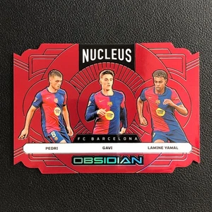 2024-25 Panini Obsidian Nucleus Pedri/Gavi/Lamine Yamal Red Flood /10 Die-Cut - Picture 1 of 2
