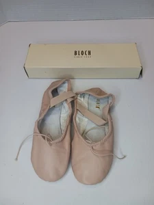 New Bloch Dansoft #S0205g Childs Tan Pink Full Sole Leather Ballet Dance Shoes - Picture 1 of 7