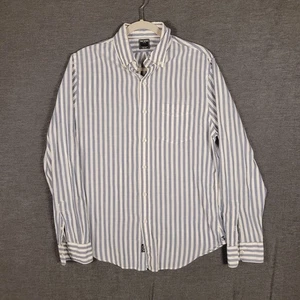 Todd Snyder Favorite Poplin Shirt Banker Stripe Blue M Button Down Office Casual - Picture 1 of 12