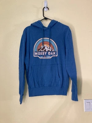Mossy Oak Hoodie Unisex Size S Blue EUC - Imagem 1 de 4