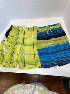 2 Pair boys youth swim trunks sizes 8 M ocean pacific Bright Colors - Picture 1 of 9