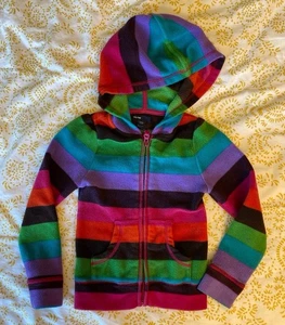 Boy BabyGap Striped Zip Up Hooded Sweatshirt Size 5 Years 5t - Picture 1 of 3