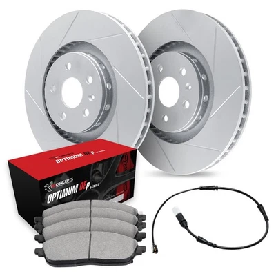 For Freightliner Sprinter 3500 02-06 Slotted Front Brake Kit w Optimum Pads - Image 1 of 2