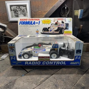 Vtg RC F1 Road Racer Racecar Original Box Formula 1 w/ control Sunoco 80s toy - Picture 1 of 14
