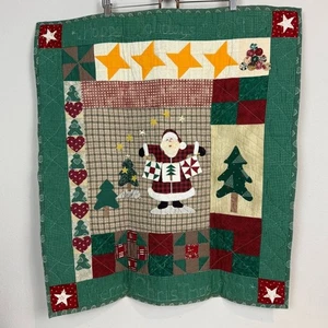 Vintage Handarbeit Santa Weihnachten gesteppt Wandbehang 1997 28x31 - Bild 1 von 10