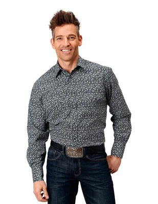 Camisa Roper Western Para Hombre L/S Floral Frontal Negra 01-001-0179-1068 BL Foto 1 de 2