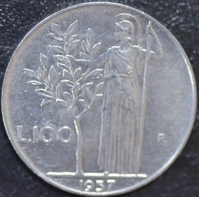 1957-R Italia 100 liras Foto 1 de 2