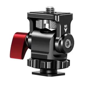 Monitor DSLR Holder Mount On-Camera Pan 360º Tilt 180º Cold Shoe Mount Led Light - Picture 1 of 6