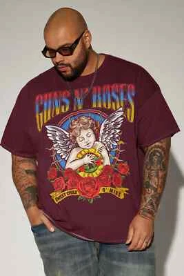 Camiseta Guns N Roses Sweet Child O' Mine Gráfica Manga Corta Talla Grande Borgoña XXL Foto 1 de 4