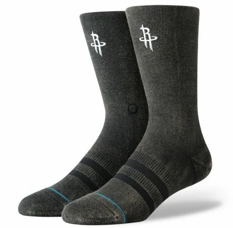 STANCE NBA Houston Rockets Blacktop Black White Crew Socks Mens M 6-8.5 Cover