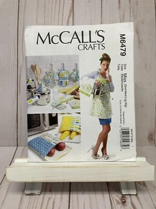 McCall's 6479 Sewing Pattern Misses Apron Kitchen Towel Potholder Cook Bags NEW - Picture 1 of 2
