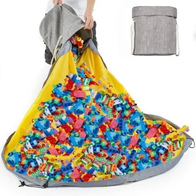 Органайзер для игрушек и корзина для хранения строительные кирпичики игрушечный игровой коврик для детской комнаты - Изображение 1 из 4