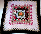 Handmade Granny Square Lap Chair or Throw Blanket Multicolor Afghan Boho UNIQUE