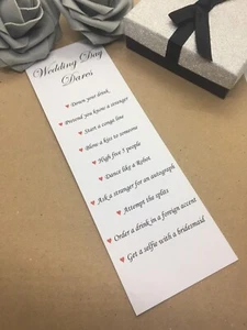 12  x Wedding Day Dare Cards Favours Table Decoration Gift Activity - Picture 1 of 2