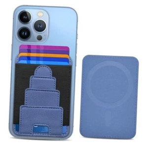 for MagSafe Wallet, Vegan Leather Magnetic Wallet Card Holder for iPhone Blue - Picture 1 of 8
